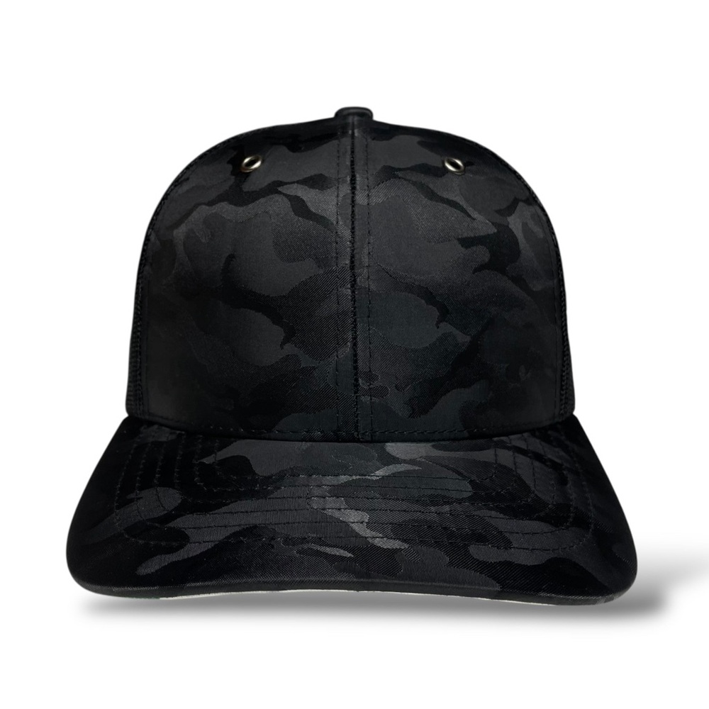 Blank Camo Trucker Hat with Mexico Flag Under Visor